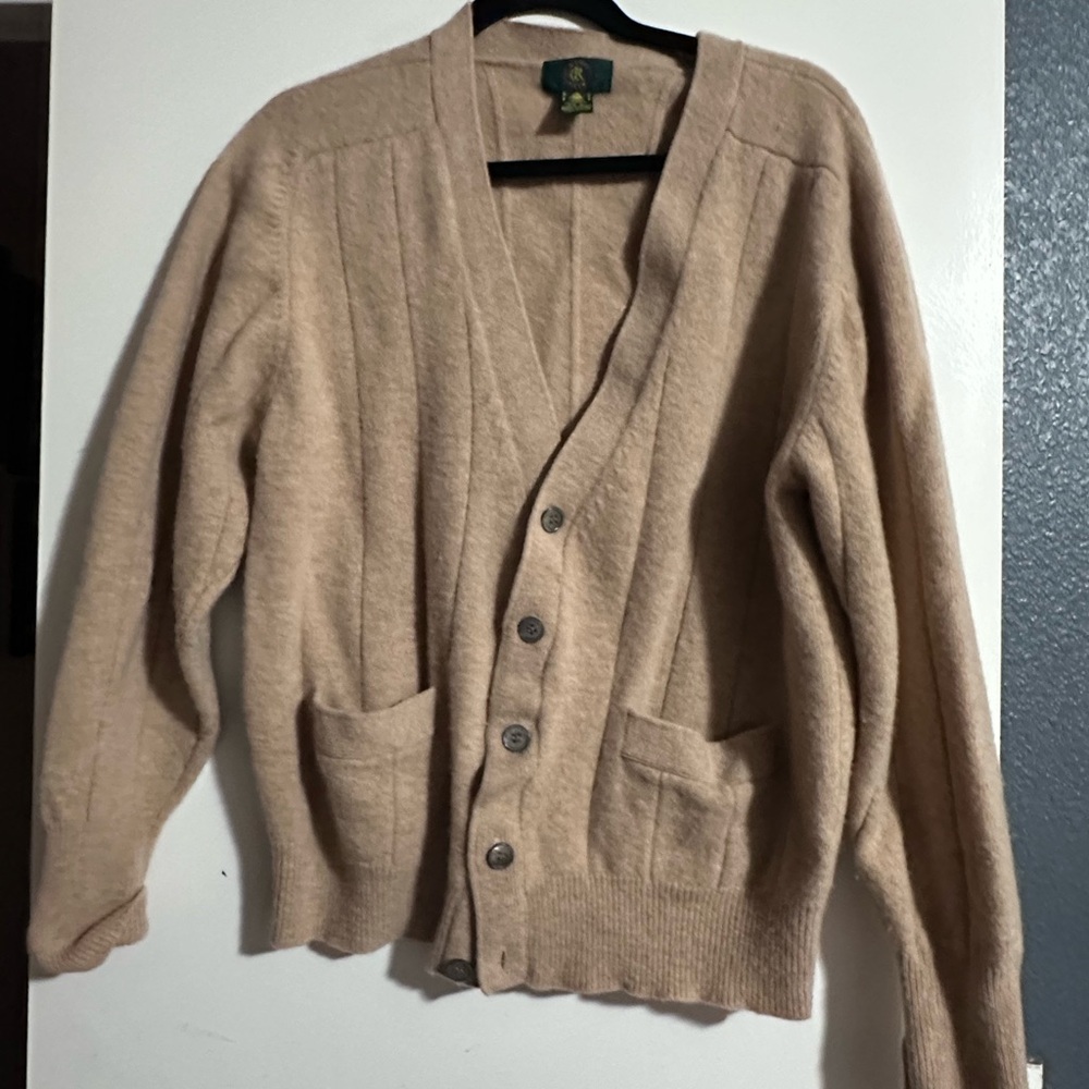 Vintage Club Room Women’s Button-Front 100% Wool Cardigan Sweater‎